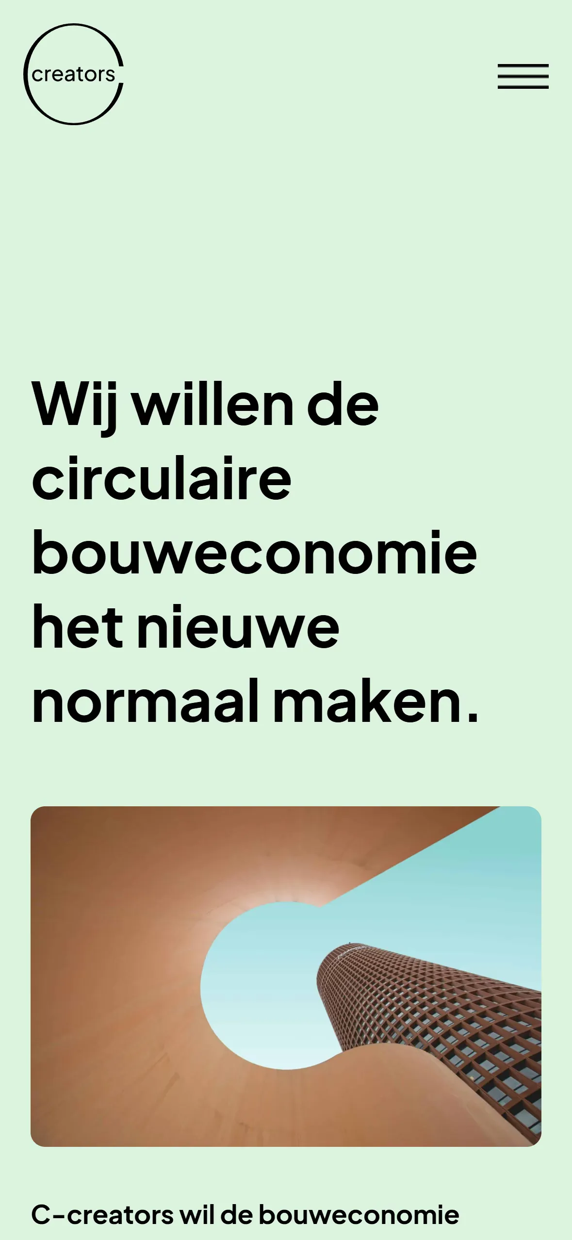 Dezelfde pagina op een telefoon
