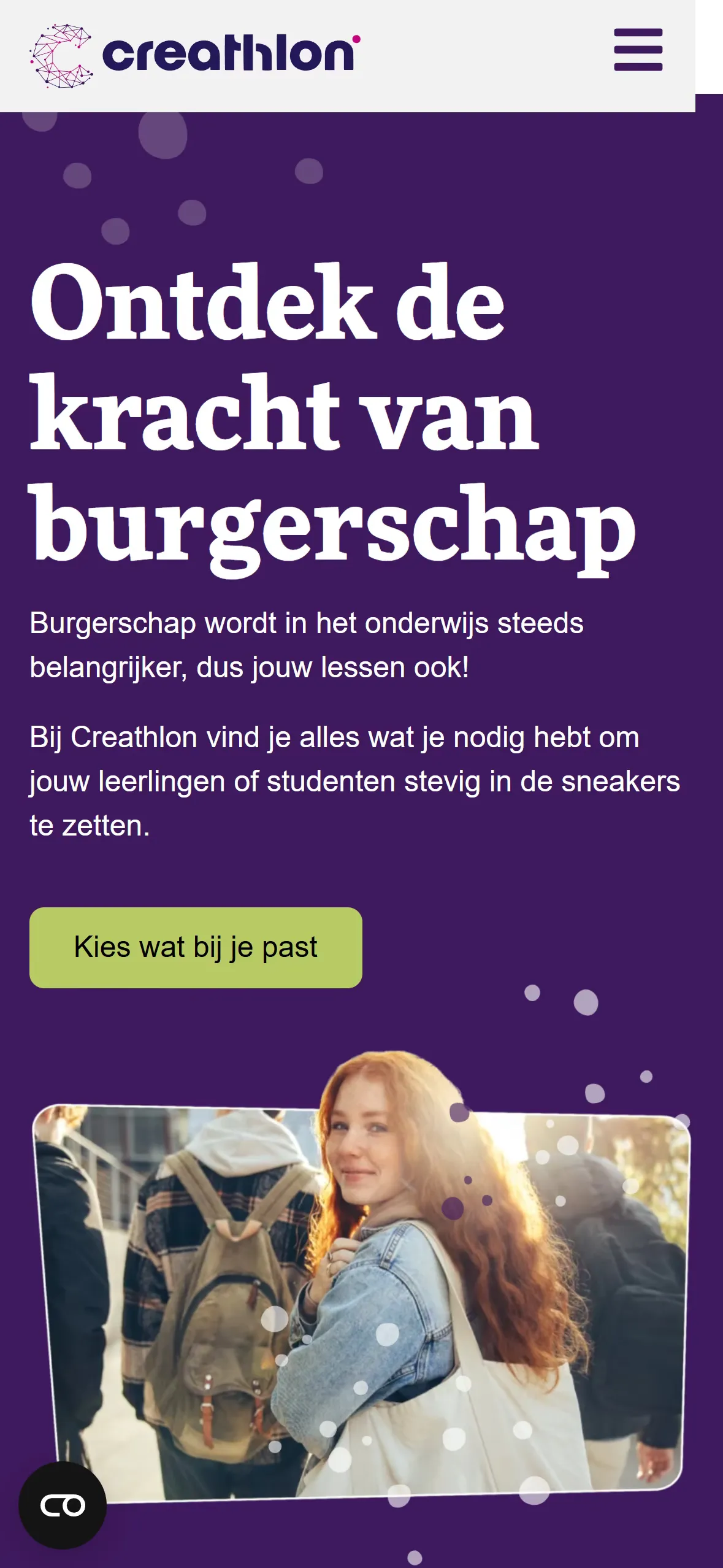 Dezelfde pagina op een telefoon